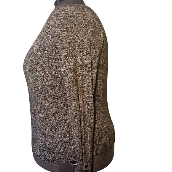 Lane Bryant Dark Gray & White V-Neck Sweater (Size 18/20) - Picture 4 of 5